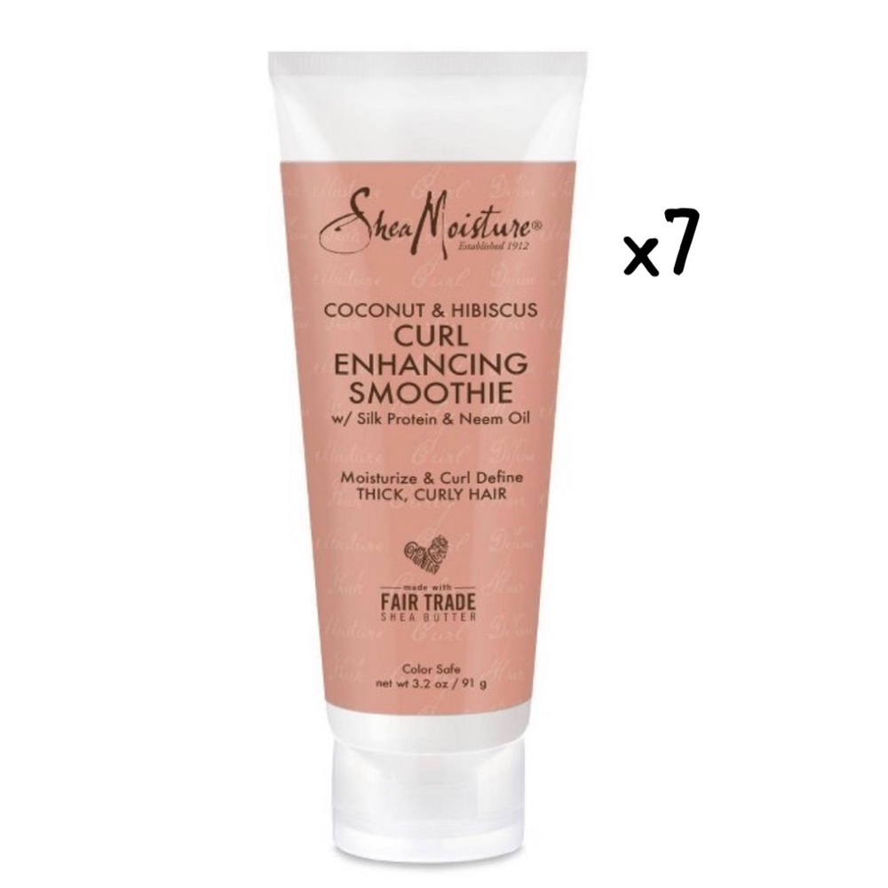 Lot Of 7 Shea Moisture Coconut & Hibiscus Curl Enhancing Smoothie